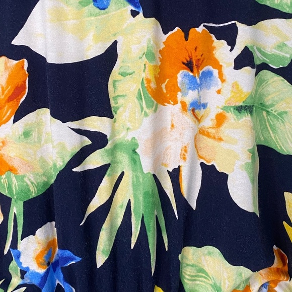 Lauren Ralph Lauren Tropical Floral Jersey Knit Belted Top Plus‎ Size XXL - Picture 5 of 14